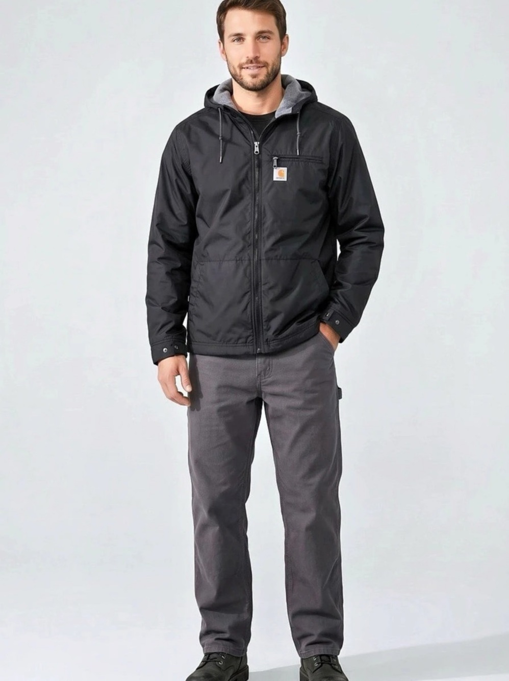 Carhartt RN14806 Men'Small Black Hooded Jacket Size Small